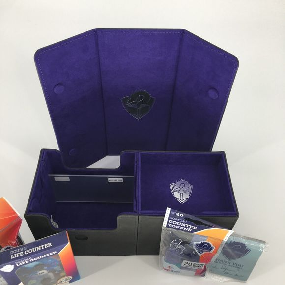 GAMEGENIC Deck Box The Academic 133+ XL BLACK/PURPLE Tolarian Kickstarter Bundle - Picture 14 of 14
